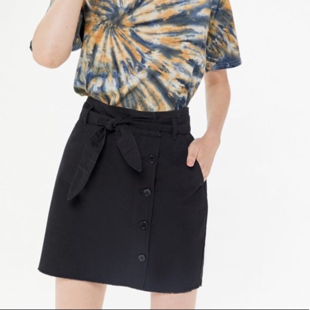 BDG black tie waist mini skirt